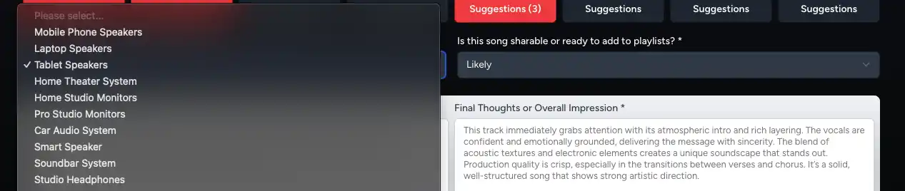 Song Review Platform