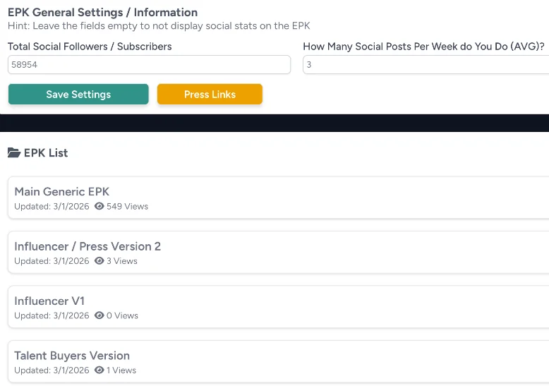 Customized EPK versions