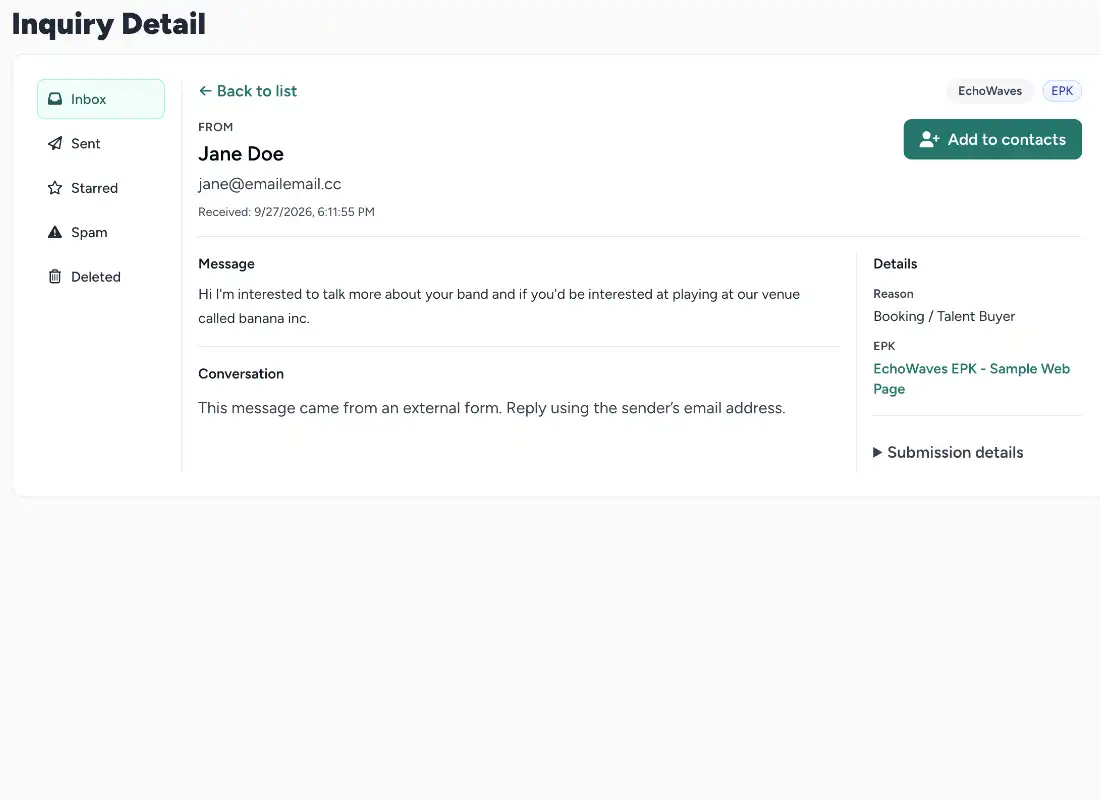 SongTakes website builder preview