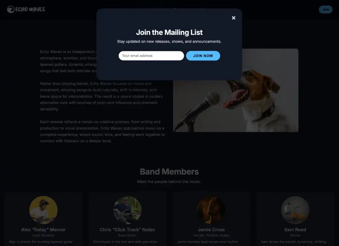 Tour pages