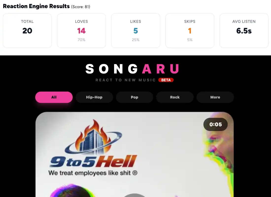 SongTakes website builder preview