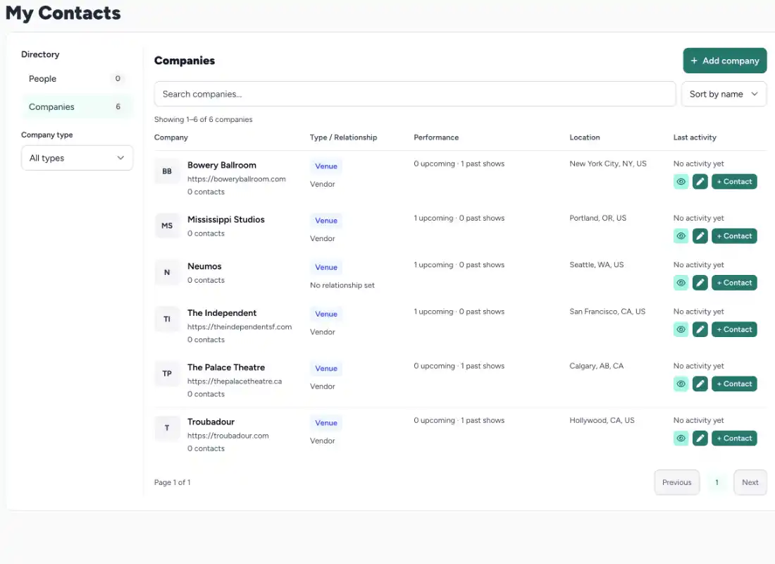 SongTakes website builder preview