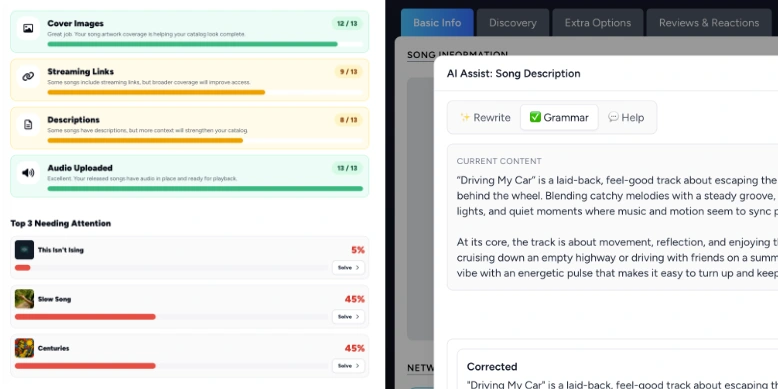 AI helper for band website