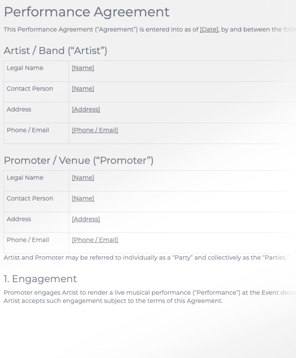 Performance Agreement